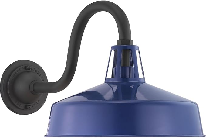 Progress Lighting Cedar Springs Collection 1-Light Farmhouse Outdoor Extra-Large Wall Lantern Light Navy