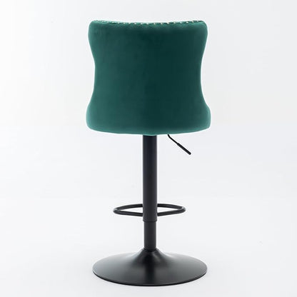 Modern Dining Chairs,Adjusatble Seat Height from Swivel Velvet Barstools,Comfortable Tufted Upholstered Chair with Backs,Stylish American Design Style for Home Pub Island,Reception Room,Green-Velvet