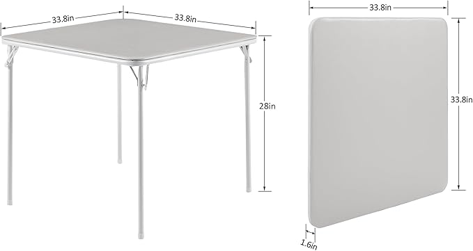 VECELO 34'' Folding Table with Soft Padded Tabletop, Portable Multifunctional for Indoor/Outdoor, Home, Parties, Picnics, and Games