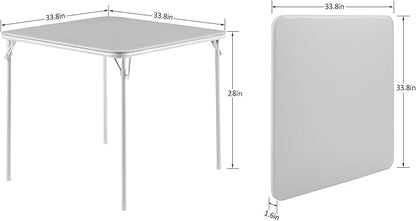 VECELO 34'' Folding Table with Soft Padded Tabletop, Portable Multifunctional for Indoor/Outdoor, Home, Parties, Picnics, and Games