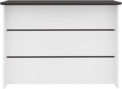 GOWE Freestaning Kitchen Island and Counter Dining Table with Two Open Shelves AMD. with Top Dining Counter Space