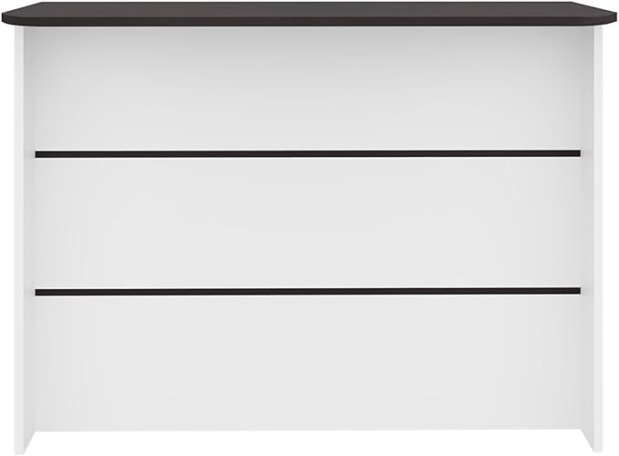 GOWE Kitchen Island 35.4" H, 3 Shelves, White/Black Wengue - Kitchen