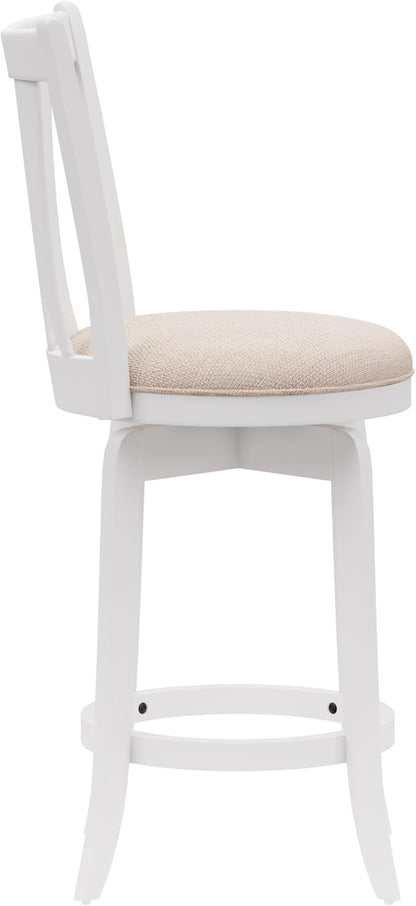 Hillsdale 25.5" Savana Wood Swivel Counter Height Stool, White