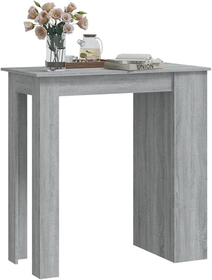 Bar Table with 3 Shelves, Rectangular Kitchen Pub Dining Table, Engineered Wood Sonoma Gray Finish for Small Spaces, 40.2 x 19.7 x 40.7 Inches