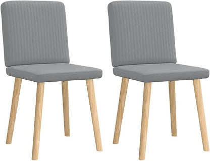 Modern Dining Chairs Set of 2 Light Gray Fabric Upholstered Accent Chairs with Foam Cushion Sturdy Metal and Wood Frame for Dining Room Kitchen Living Room