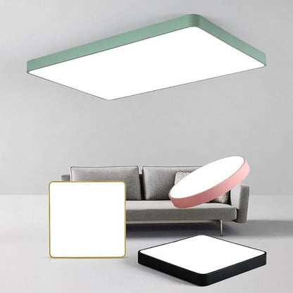 LED Ceiling Light Fixture,16 * 24 Inch Modern Rectangle Recessed Ceiling Lights,Dimmable Light,48W Green 3000K-6000K Close to Ceiling Lighting Flush Mount Living Room Bedroom
