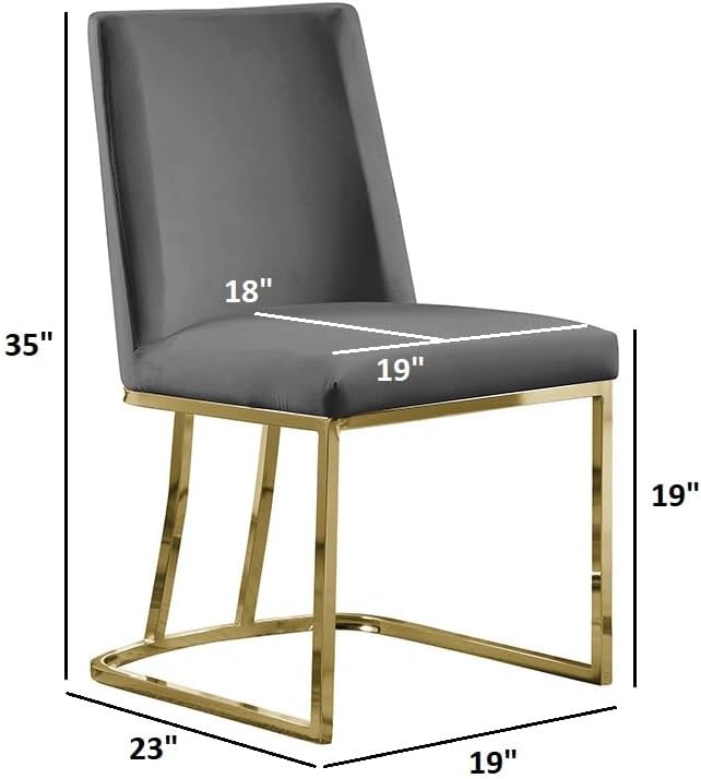Modern Chairs Set of 2, Chrome Side Chairs & Counter Stools with Ring Pull Back, Luxury Upholstered Chairs for Kitchen Island, Dining Room & Home Bar (Velvet, Black/Gold, Side Chair)