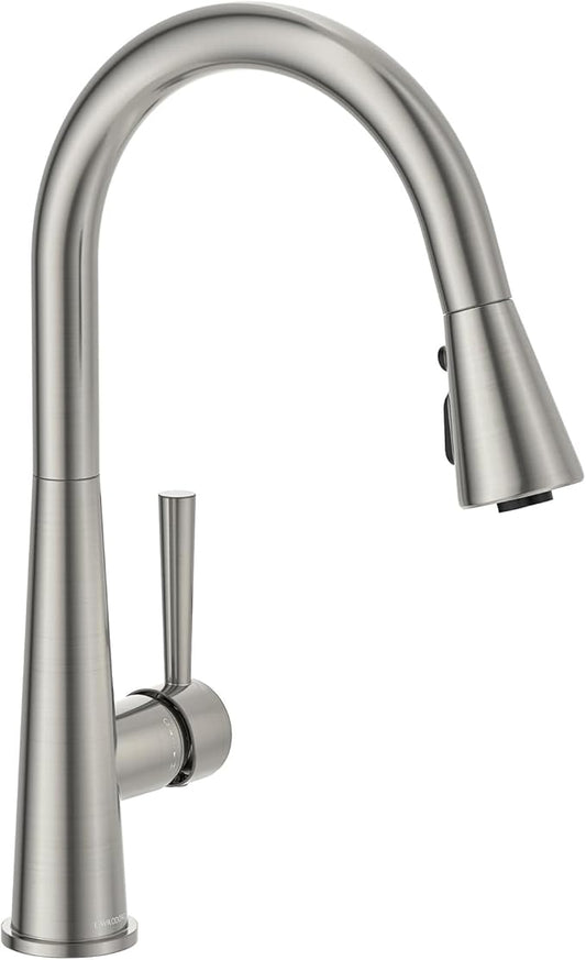 Lava Odoro Montelux Brushed Nickel Kitchen Faucet with Pull Down Sprayer, Single Handle Kitchen Sink Faucet, Faucet for Kitchen Sink with Magnetic Docking Spray Head and Deck Plate, KF321-BN