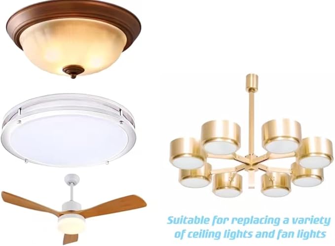 22W 6.3'' LED Retrofit Light Kit for Ceiling Fan Light Replacement Panel PCB Color Temperature Adjustable 3000K 4500K 6000K 2420LM 120V CRI90 Dimmable