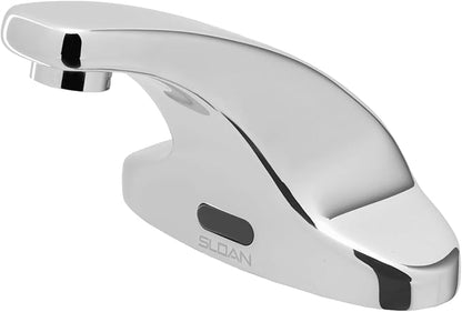 Sloan SF-2350 Sensor Activated Touch-Free Faucet, Commercial Grade with Mounting Hardware - 0.5 GPM Battery-Powered Deck-Mounted Mid Integrated Base Body with Below Deck Mixer, 3362118