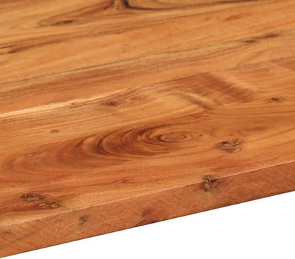 Oval Acacia Wood Table Top 39.4"x15.7" Solid Wood Dining Countertop, Heat Resistant Butcher Block Desk Surface, Natural Finish for Kitchen, Office or Small Restaurant