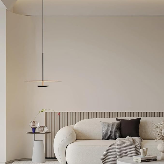 19.7'' Flying Saucer Pendant Light UFO Black Nordic MCM Mid Century Pendant Light Scandinavian Style Modern Minimalist Hanging Light Fixture for Dining Room Bedroom Kitchen Island Living Room