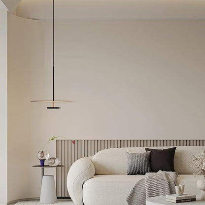 19.7'' Flying Saucer Pendant Light UFO Black Nordic MCM Mid Century Pendant Light Scandinavian Style Modern Minimalist Hanging Light Fixture for Dining Room Bedroom Kitchen Island Living Room