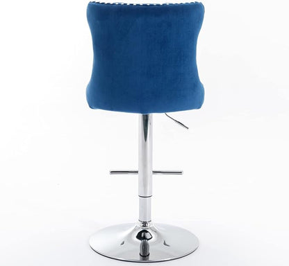 Modern Dining Chair with Back, Sturdy Stable Kitchen Side Chair Set for Home Pub Restaurant Living Room and Kitchen Island, Easy Assembly Mid-Century Luxury Furniture,Blue-Foam-setof2-3