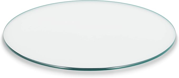 The Better Bevel 18 inch Round Glass Table Top - Clear Tempered Glass Surface Protector - Safe Pencil Polished Edge - Coffee, Dining and End Table