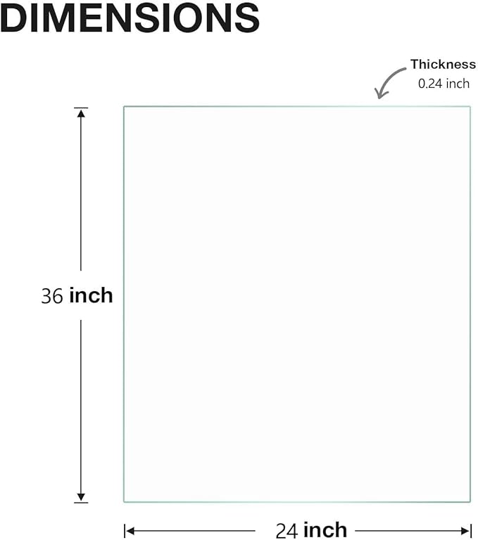 24" x 36" Rectangle Tempered Glass Table Top, Clear Surface 1/4" Thick Flat Polished Edge for Furniture Protection Patio Dining Coffee End Tables (24 in x 36 in)