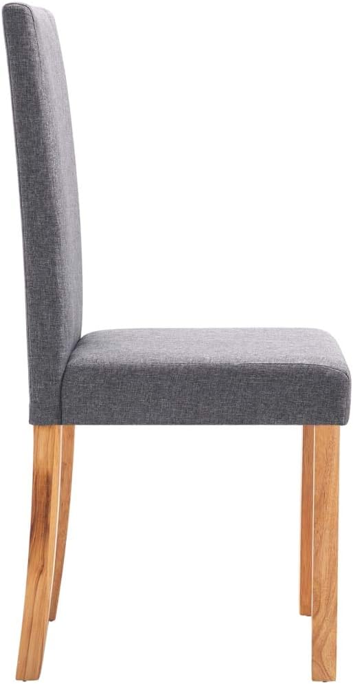 6-Piece Light Gray Fabric Dining Chairs Set with Rubber Wood Frame, Modern Farmhouse Kitchen Furniture, Soft Upholstered Seats and Sturdy Design for Dining Room Kitchen Comedor