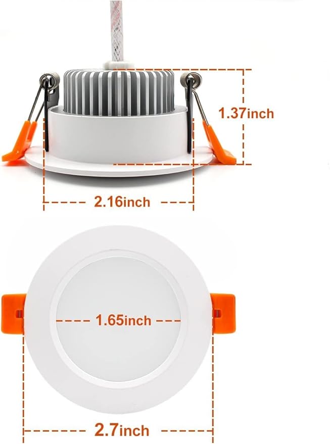 YGS-Tech 2 Inch LED Recessed Lighting, Dimmable Downlight 3W(35W Halogen Equivalent), CRI80, 5000K Daylight White Ceiling Light with LED Driver (16 Pack)