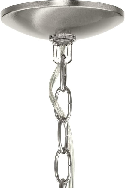 Progress Lighting 5-Light Candles Traditional Chandelier Light, Indoor, P4009-09, Brushed Nickel