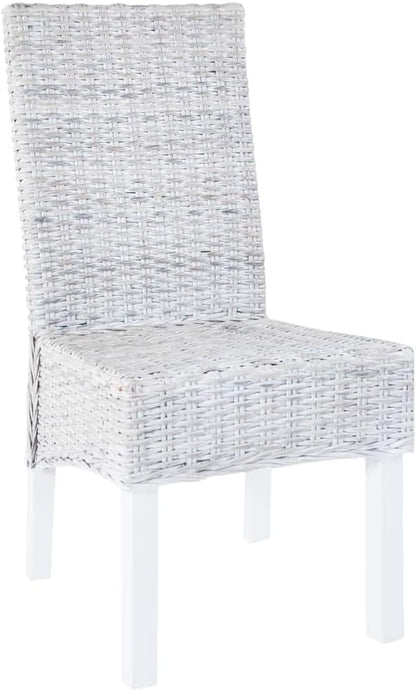 Kubu Rattan Dining Chairs Set of 2 Light Brown Handwoven Mango Wood Frame Farmhouse Kitchen Chairs for Dining Room, Comedor, Vanity