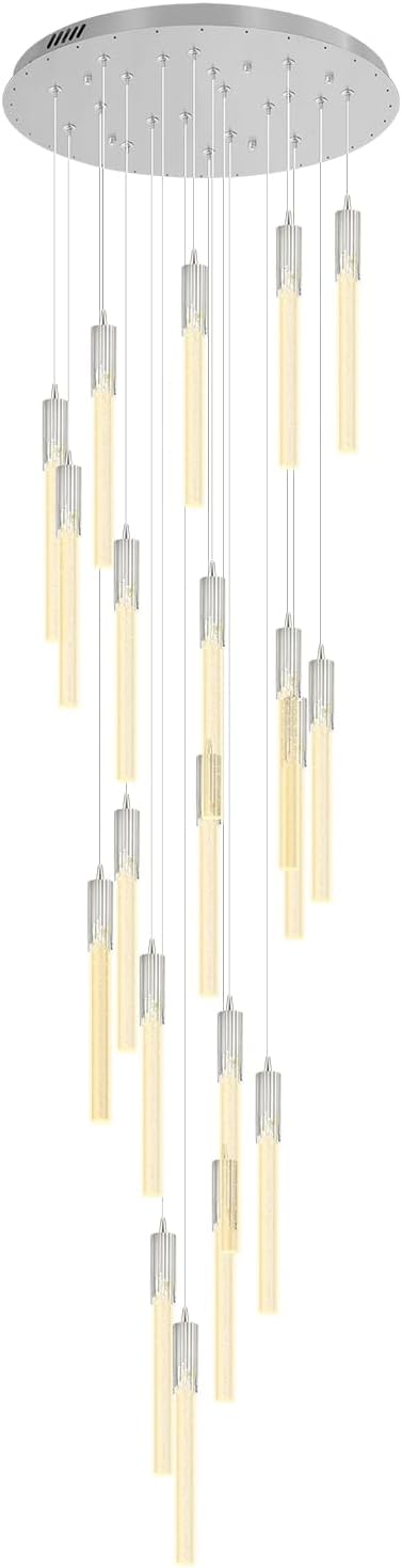Flashing God High Ceiling Chandelier for Foyer Long Chandeliers for High Ceilings Hanging Light Fixtures for Staircase Entryway Living Room