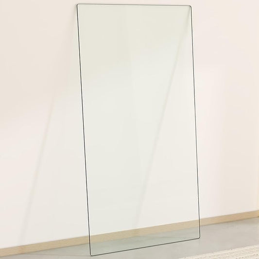24"x48" Rectangle Tempered Glass Table Top 3/8" Thick Flat Polish Eased Corners Side Table Replacement Clear Glass Tables Top for Living Room Patio Table Tops
