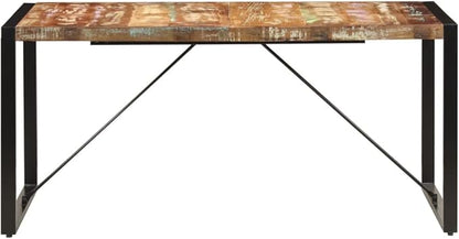 Reclaimed Wood Dining Table, Rectangular Kitchen Island for 6 People, Polished Surface Adds Unique Character to Your Indoor Spaces