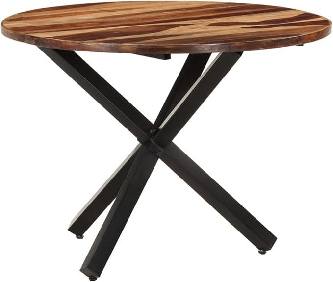 Dining Table,Round dining table,writing desk, computer desk, balcony table,for home, restaurant, bar, pub, bistro, coffee shop, kitchen island , 39.3"x39.3"x29.5" Acacia Wood with Sheesham Finish