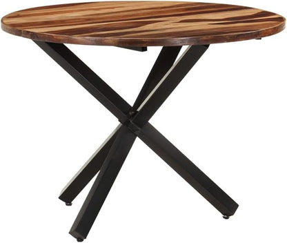 Solid Acacia Wood Round Dining Table Honey Finish 39.4 Inch Diameter Medium Durable for Kitchen Dining Room Small Space Apartment