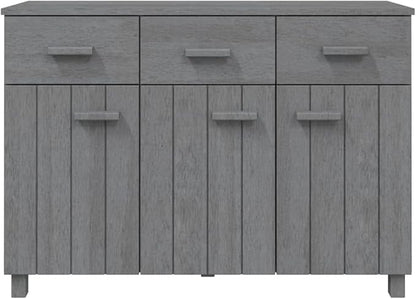 Dark Grey Solid Pine Wood Sideboard, 44.5" Dining Room Buffet Cabinet with Drawers, Matte Finish, Living Room Storage Furniture Kitchen Furniture