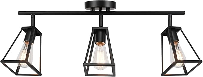 Globe Electric 64000005 25" 3-Light Track Lighting, Matte Black, Pivoting Track Heads, Lighting for Kitchen, Bathroom, Bedroom, or Dining Room, Living Room Ceiling Lights, Light Fixture