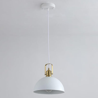 Kitchen Pendant Lighting Over Island 2 Pack, Modern White Gold Metal Pendant Lights, Ceiling Hanging for Kitchen Living Dining Room Restaurant Hallway Entrance