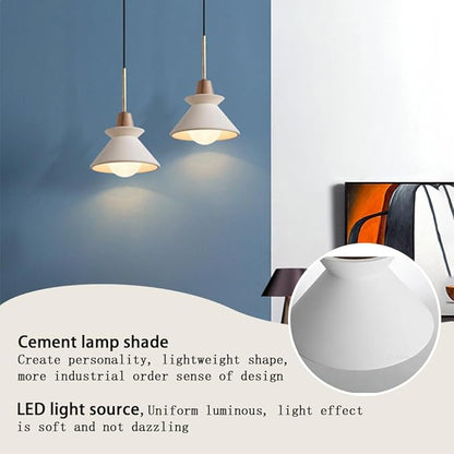 7.7'' Concrete Pendant Lights Kitchen Island Hanging Lights Unique Pinecone Lampshade Industrial Chandelier Nordic Cement Pendant Light for Dining Room,Bedside,Kitchen,Hallway,1Pcs,White