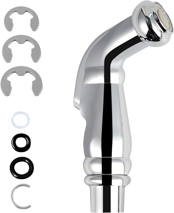 Universal Sink Sprayer Attachment for Kitchen Faucet, Kitchen Side Sprayer Head Compatible with Delta, Moen, Kohler and Other OEM Brands Pull Out Spray Head, Chrome, Classic Design