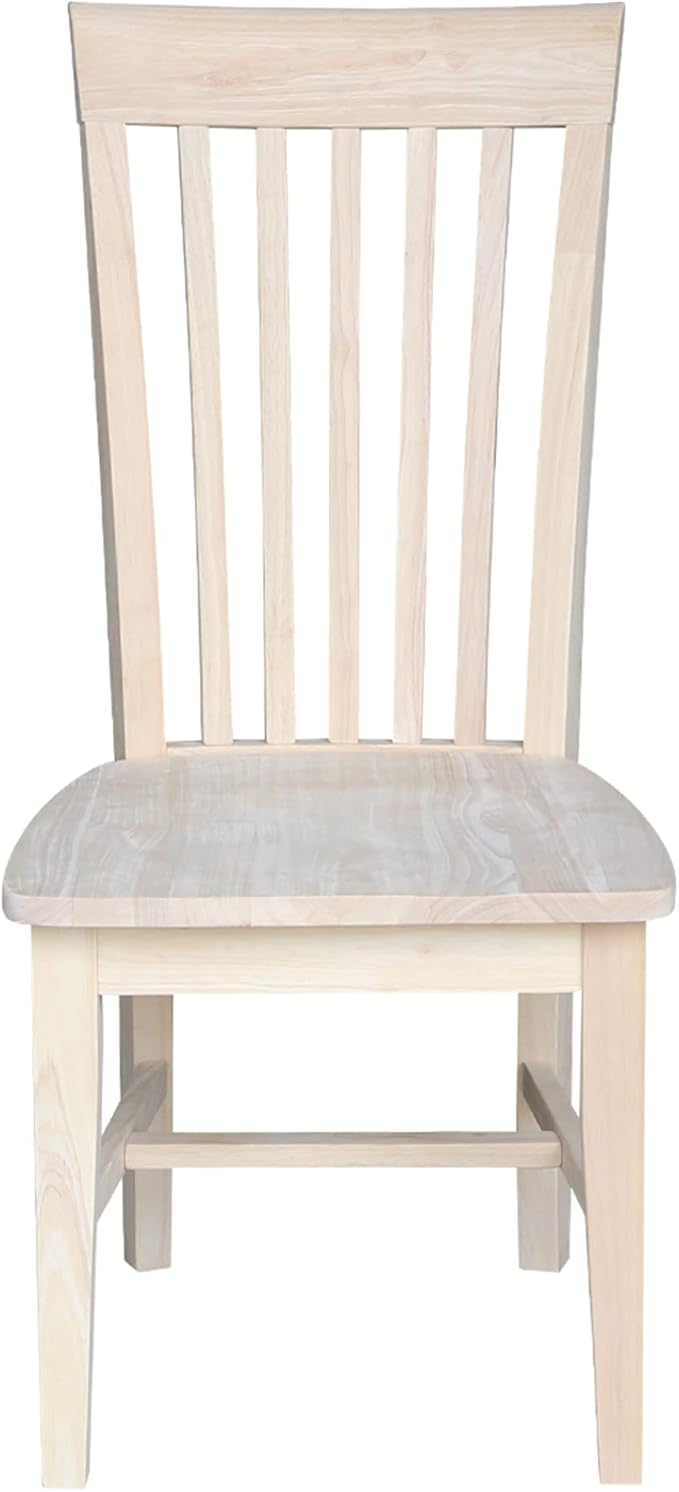 Set of 2 Tall Mission Dining Chairs Solid Parawood, Upgrade Your Dining Experience, Stain or Paint in Any Color, Sturdy and Long-Lasting, 18.1"W x 22.05"D x 40.16"H, Unfinished