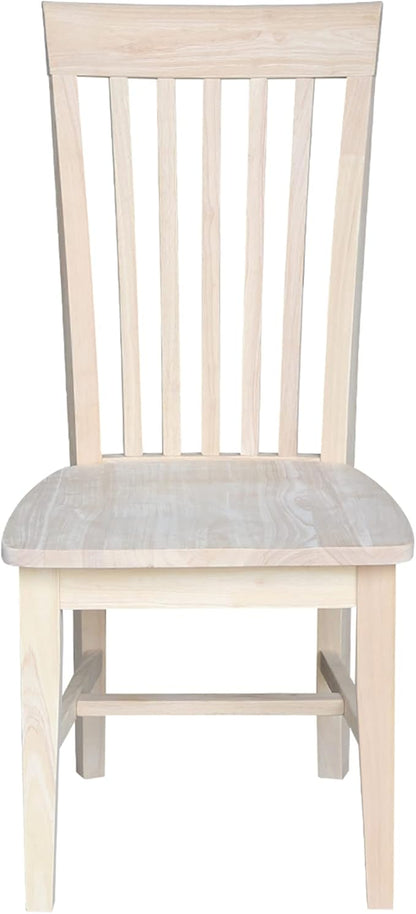 Set of 2 Tall Mission Dining Chairs Solid Parawood, Upgrade Your Dining Experience, Stain or Paint in Any Color, Sturdy and Long-Lasting, 18.1"W x 22.05"D x 40.16"H, Unfinished