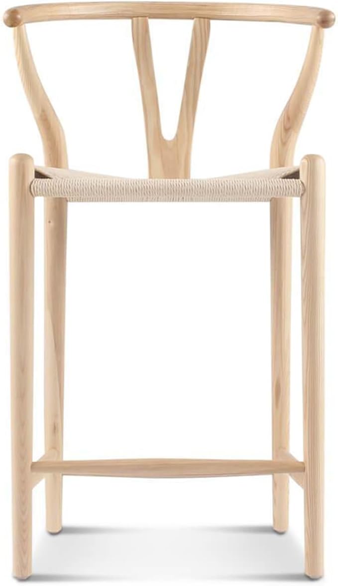 Barstool,Weave Counter Height Bar Stools, Fully Assembled Rattan Bar Chairs for Kitchen Island,1pc,Natural