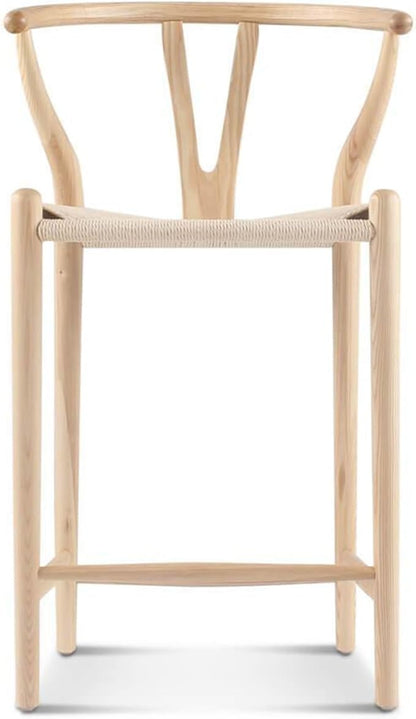 Barstool,Weave Counter Height Bar Stools, Fully Assembled Rattan Bar Chairs for Kitchen Island,1pc,Natural