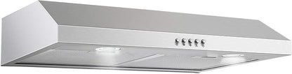 SNDOAS Under Cabinet Range Hood,30 inch Ductless Range Hood Alterable to Ducted,Stainless Steel Kitchen Exhaust Hood with 700CFM, 3-Speed Fan,Stove Vent and Oven Hood with Button Control