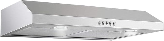 SNDOAS Under Cabinet Range Hood,30 inch Ductless Range Hood Alterable to Ducted,Stainless Steel Kitchen Exhaust Hood with 700CFM, 3-Speed Fan,Stove Vent and Oven Hood with Button Control