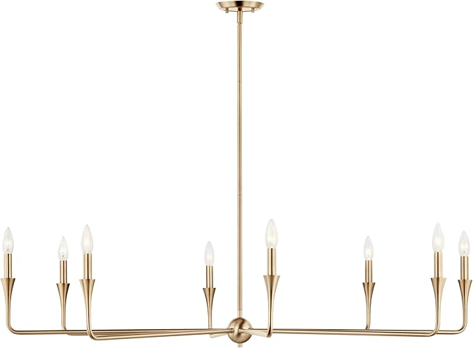 Kichler Alvaro 8-Light Chandelier, Soft Modern Light in Champagne Bronze, for Great Room or Large Living or Dining Room (23.25" x 50"), 52691CPZ