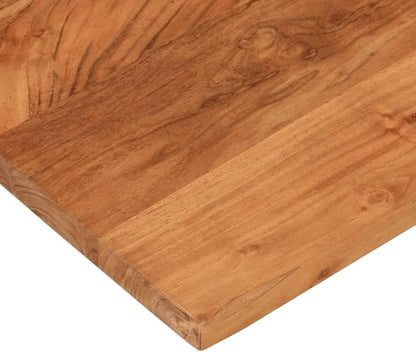 27.6"x27.6" Solid Acacia Wood Square Table Top 1.5" Thick Rustic Butcher Block Desk or Replacement Dining Counter for Bar, Studio, RV, Small Workbench