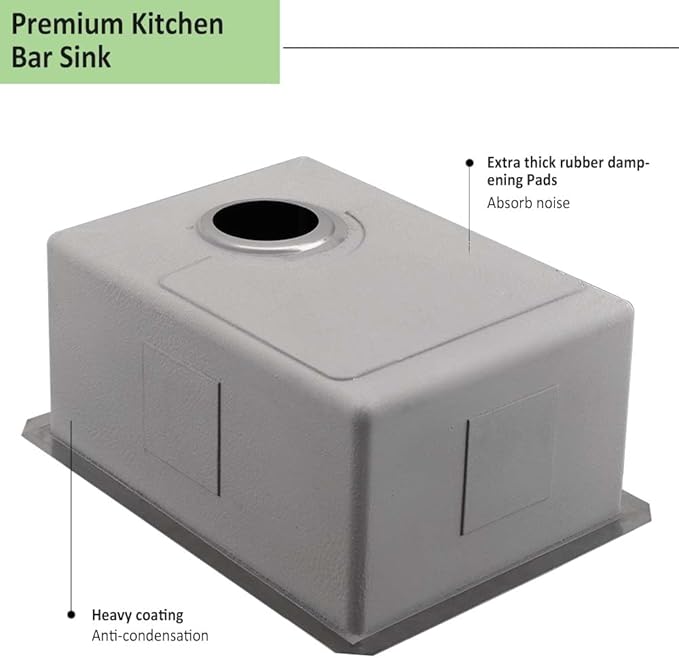 12 Inch Undermount Stainless Steel Bar Sink- Wesliv 12x16 Undermount Small Bar Kitchen Sinks 16 Gauge Stainless Steel Outdoor Rv Wet Sinks with Bottom Grid & Drain