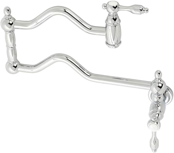 Kingston Brass KS2101TAL Tudor Wall Mount Pot Filler, Polished Chrome