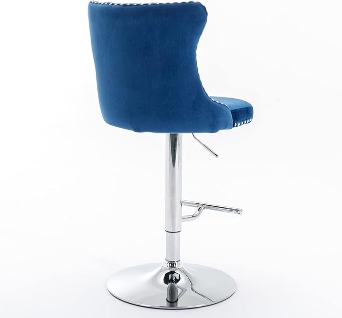 Modern Dining Chairs, Mid-Century Kitchen Table and Chairs with Sturdy Stable Base, Easy Assembly Luxury Furniture for Dining Room, Home Pub and Kitchen Island,Blue-Foam-setof2-3