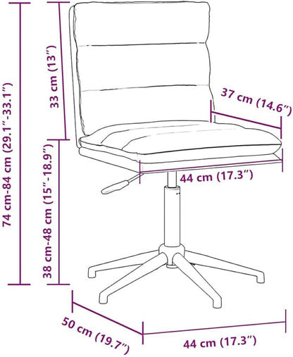 Height-Adjustable Brown Faux Leather Dining Chair with Ergonomic Seat 29-33 in, Matte Metal Frame for Kitchen, Bar or Small Dining Room