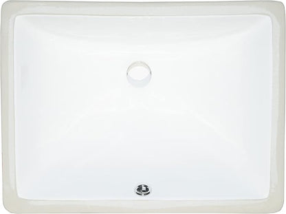 MSI 18.5” (L) x 13.75” (W) x 8.0” (H) Rectangle Porcelain Ceramic Undermount Bathroom Vanity Vessel Sink, White