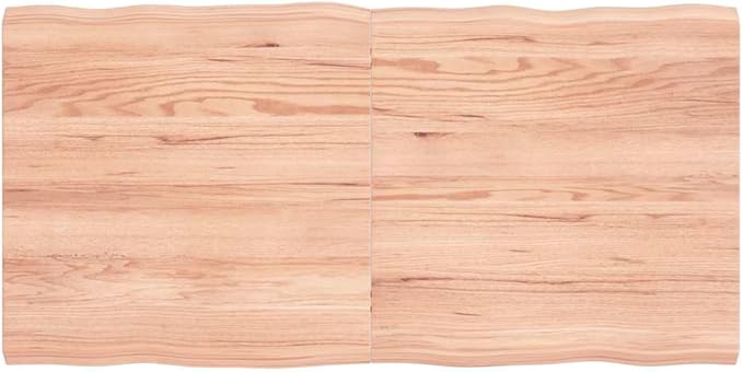 47"x24" Solid Oak Foldable Tabletop Light Brown Live Edge Butcher Block Countertop for Dining Room Kitchen Office Compact Storage