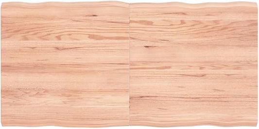 47"x24" Solid Oak Foldable Tabletop Light Brown Live Edge Butcher Block Countertop for Dining Room Kitchen Office Compact Storage