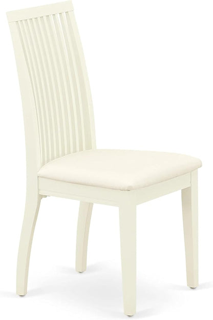 East West Furniture IPC-LWH-C Ipswich Dining Chairs - Linen Fabric Upholstered Wood Chairs, Set of 2, Linen White
